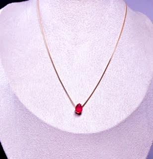 18k Gold Plated Necklace with Fusion Pink Stone.