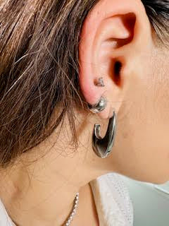 Rhodium Plated Mini Huggies