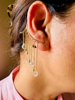 Aquamarine Ear Cuff Earrings