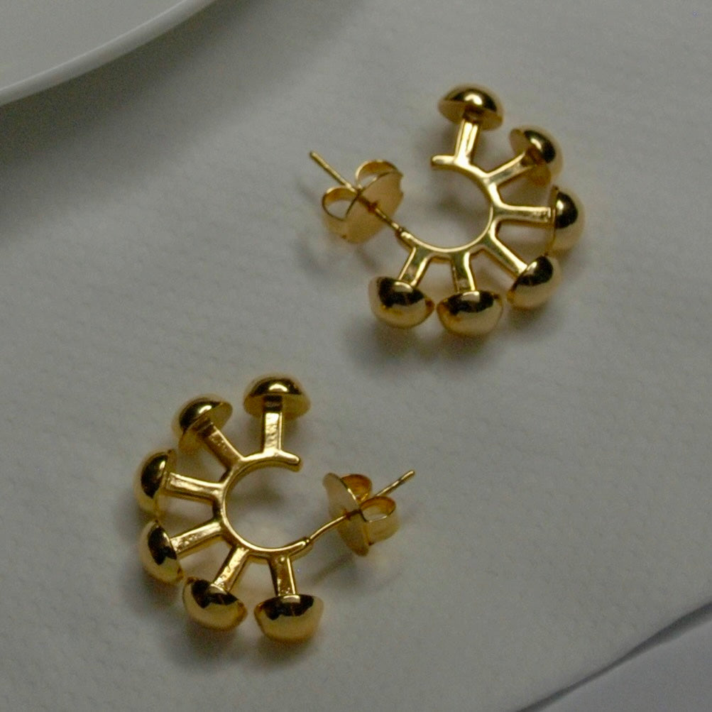 Spheres 18k gold plated earrings