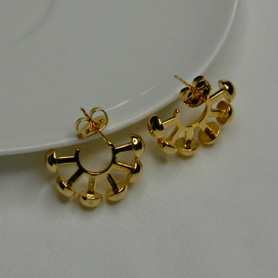Spheres 18k gold plated earrings