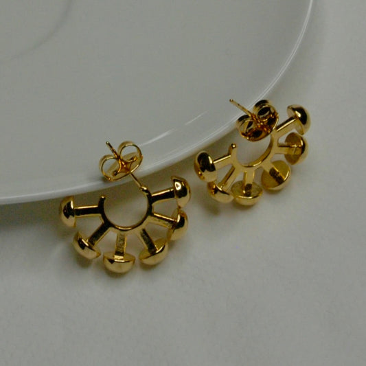 Spheres 18k gold plated earrings