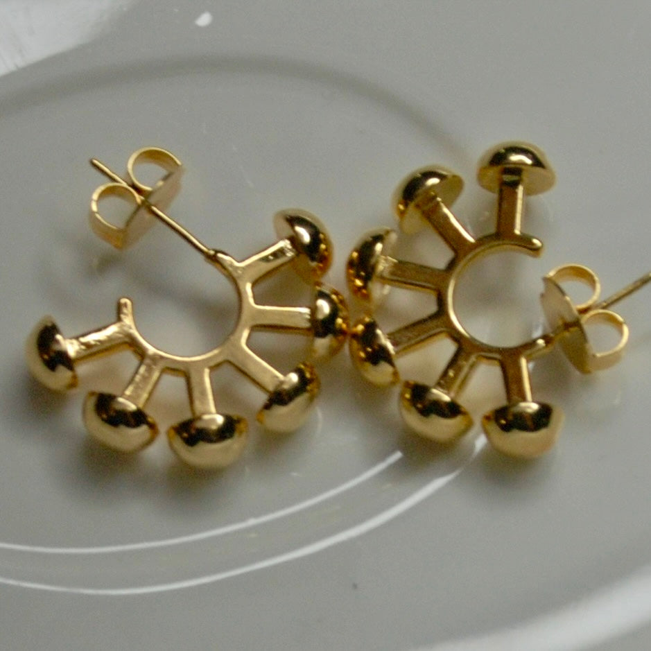 Spheres 18k gold plated earrings