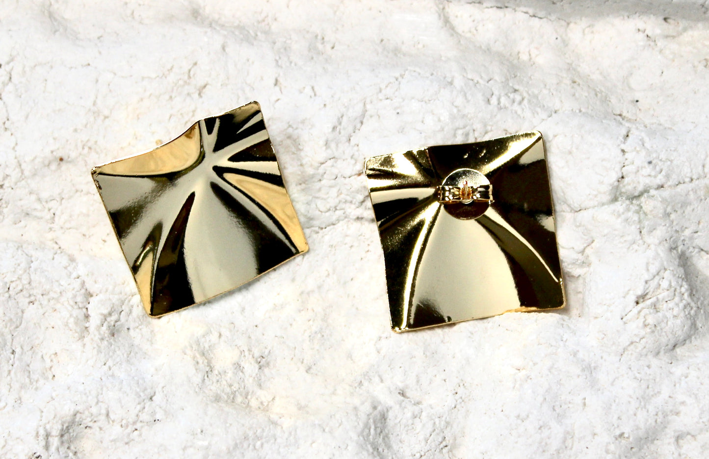 18k Gold Plated Square Earrings