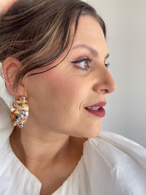 Textured Wheel Earrings