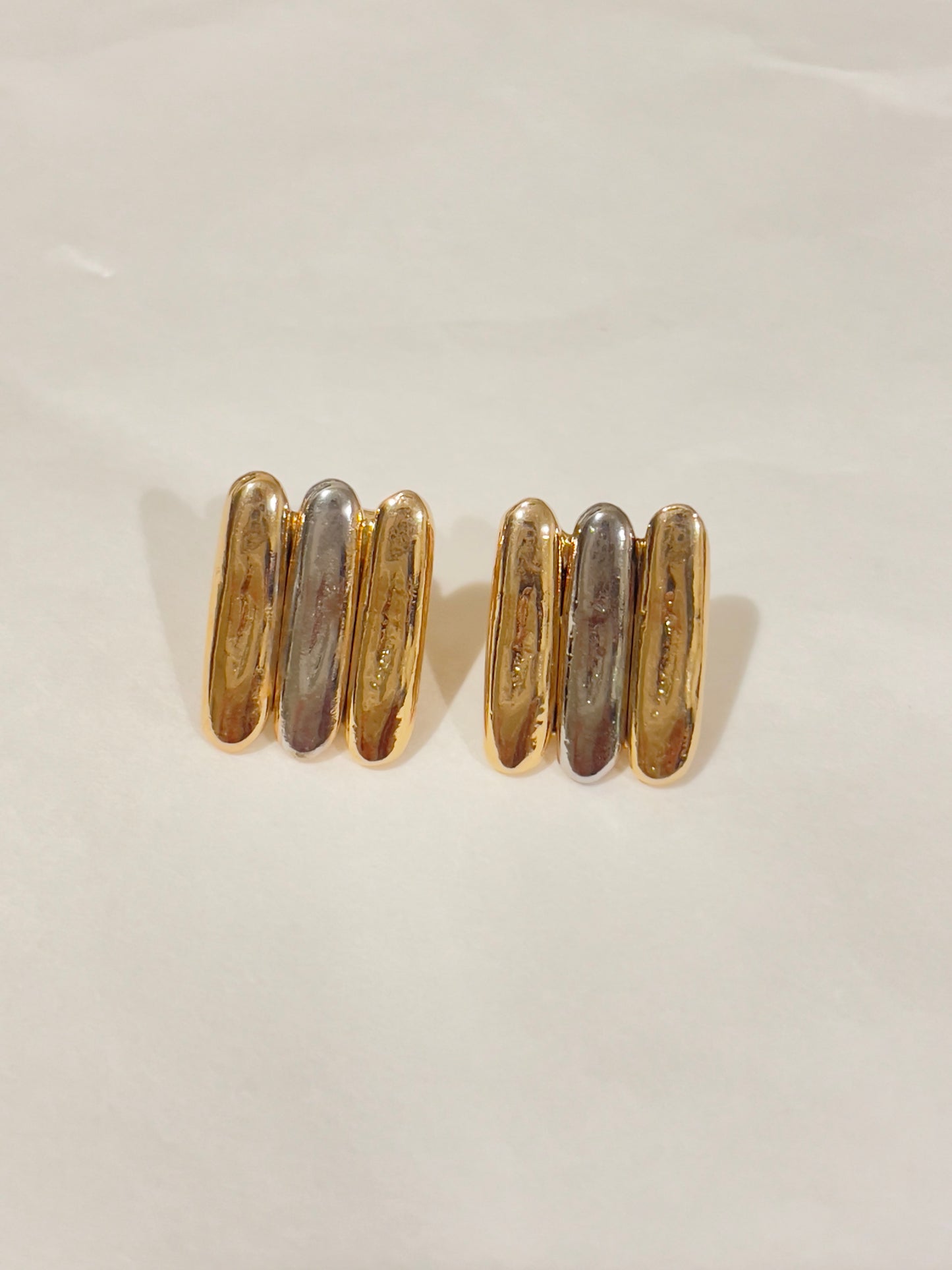 Mixed Metal Stud Earrings