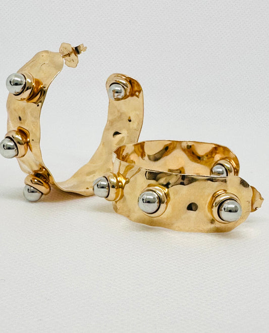 Textured Wheel Earrings