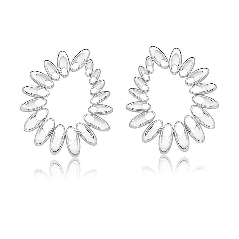 Giant Daisy Earrings - Silver