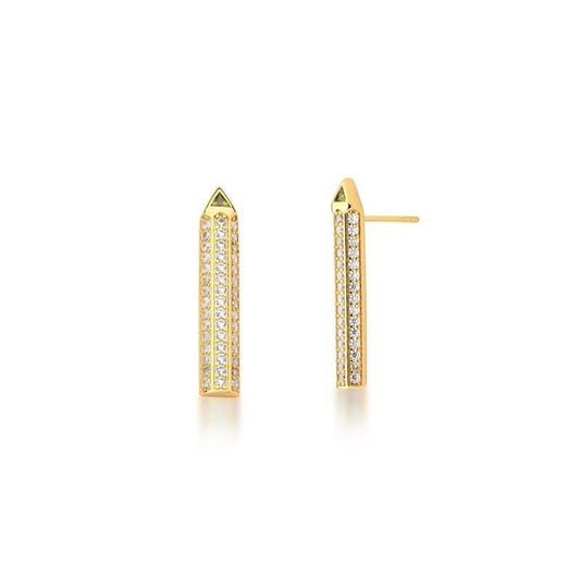 Pencil Earring Green Amethyst