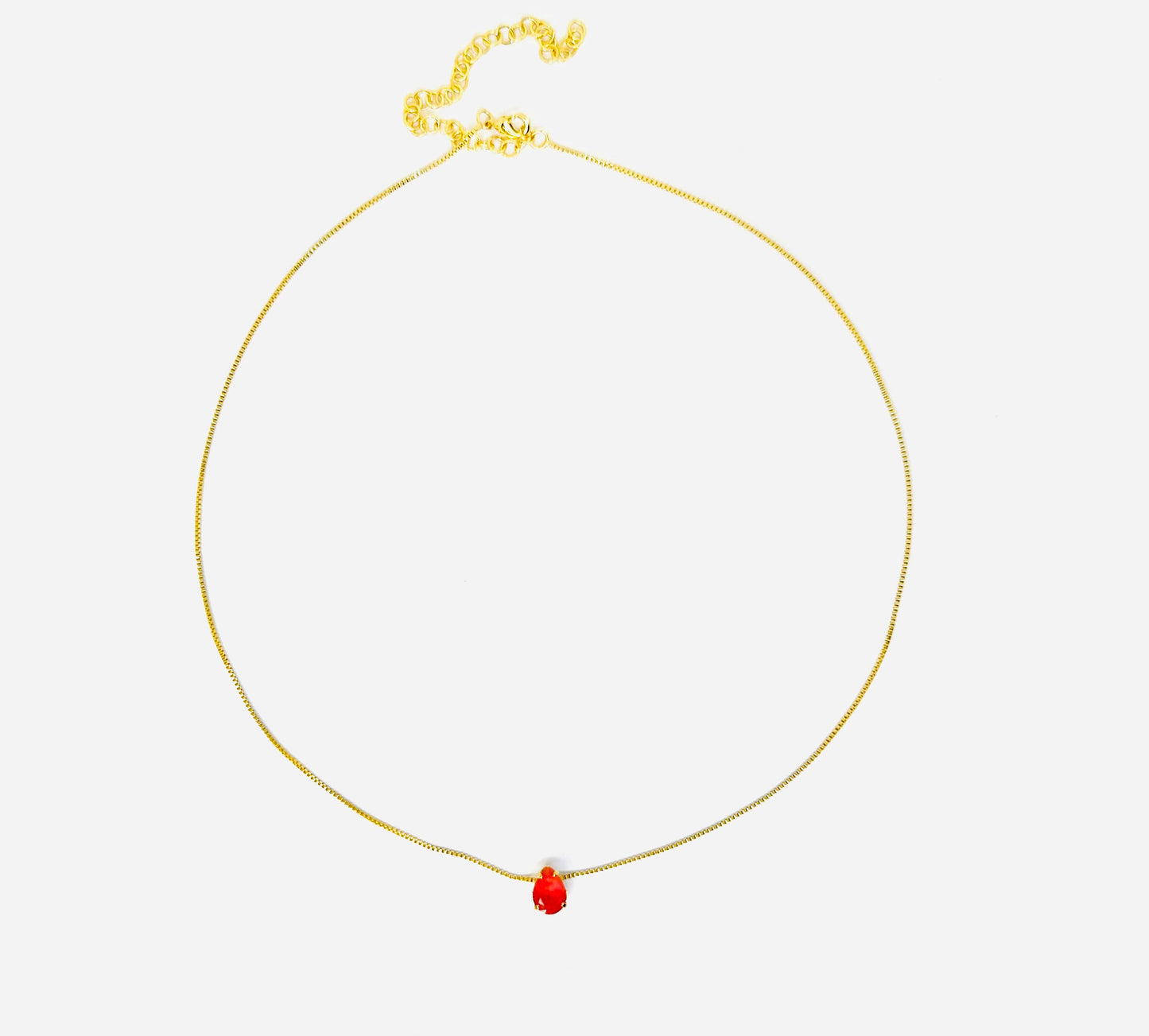18k Gold Plated Necklace with Fusion Pink Stone.