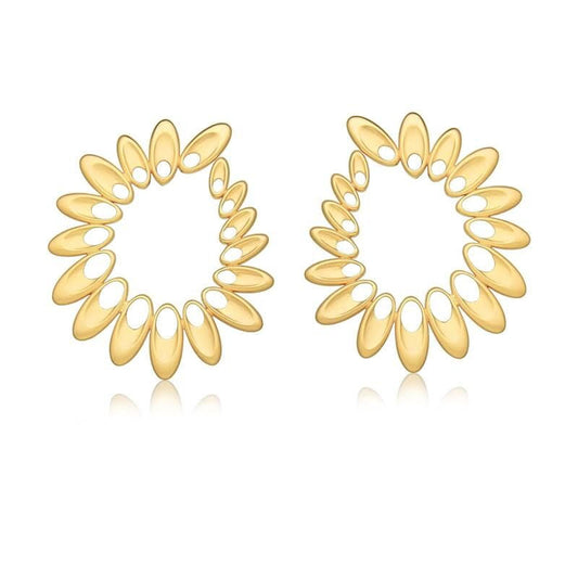 Giant Daisy Earrings - Matte Gold